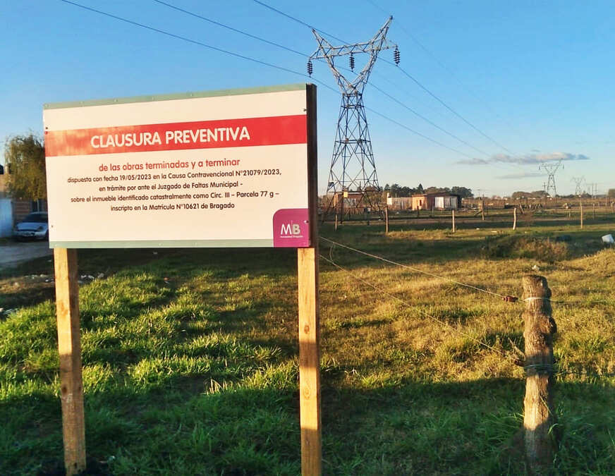 Clausura preventiva sobre obras de un controvertido terreno