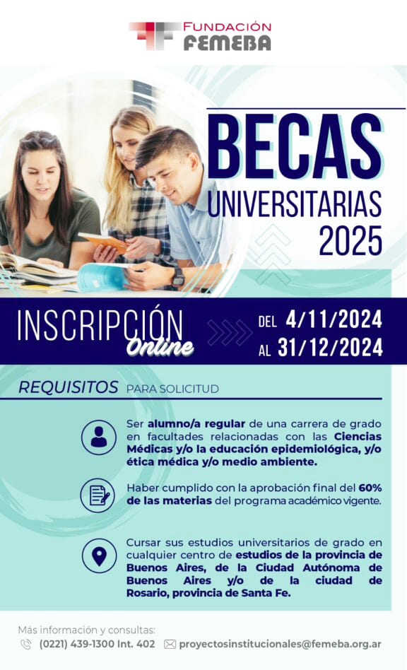 Femeba lanza becas para universitarios vinculados a carreras de salud y medioambiente