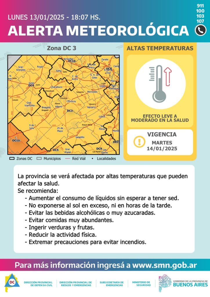 Descripción de alerta por altas temperaturas PBA