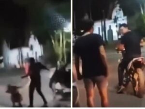 Saladillo: golpeó violentamente a su hija por andar en moto sin casco y quedó filmado