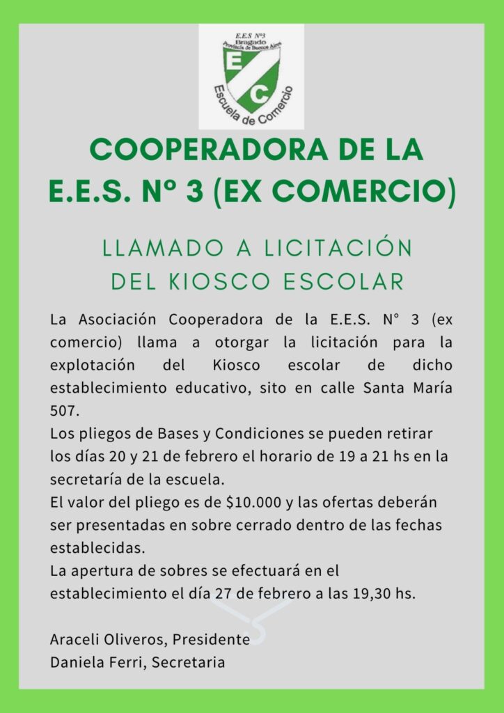 Cooperadora EES Nº 3