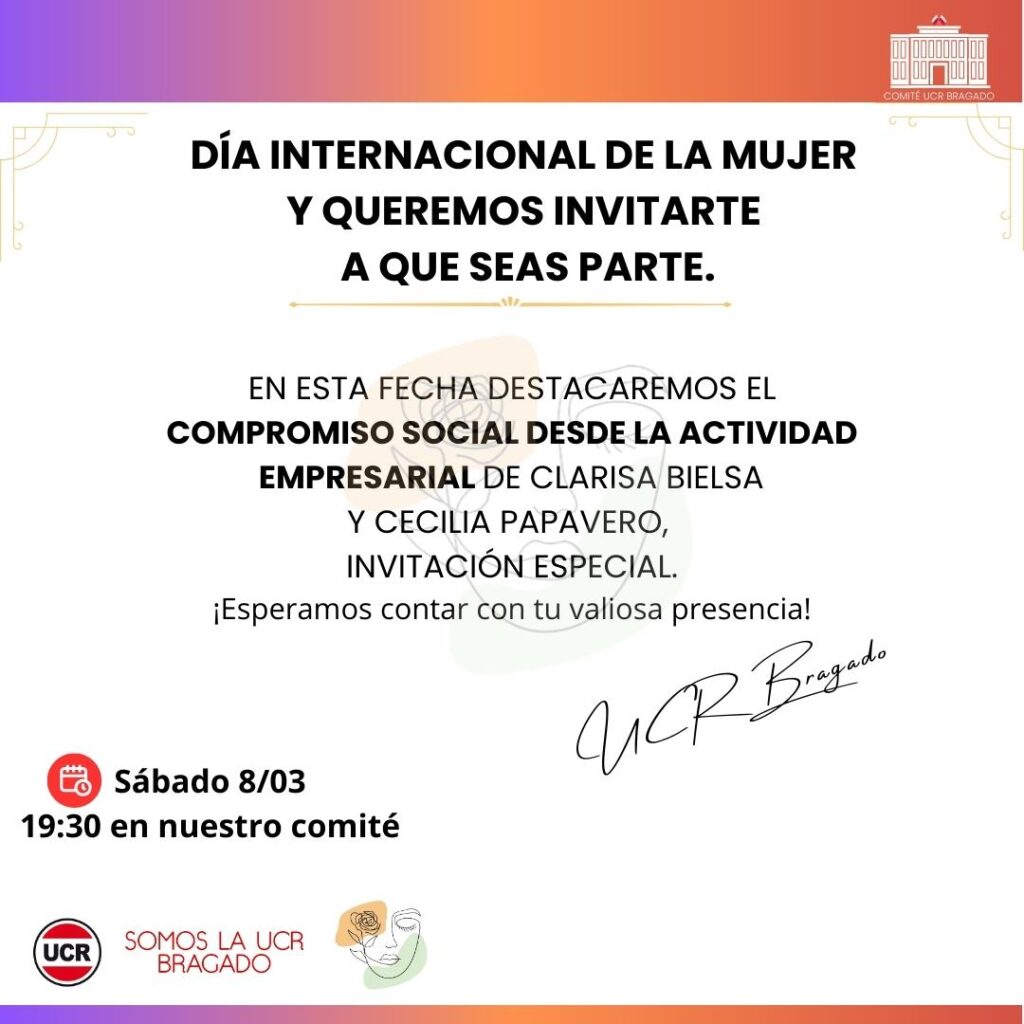 GACETILLA DE PRENSA - La UCR Bragado conmemora el Día Internacional de la Mujer destacando el compromiso social desde la actividad empresarial