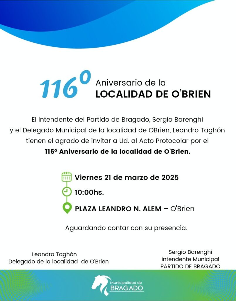 116º aniversario de O’Brien