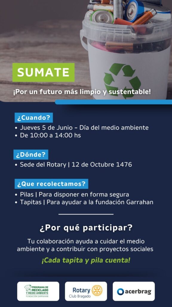 COLECTA DE TAPITAS Y PILAS POR EL DÍA MUNDIAL DEL MEDIO AMBIENTE